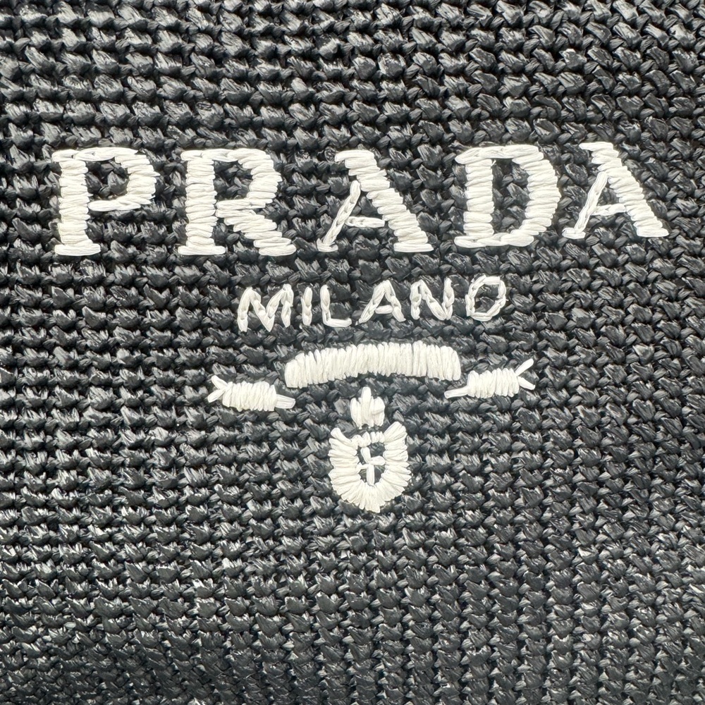 Prada Large Black and White Crochet Handbag - Picture 8 of 9